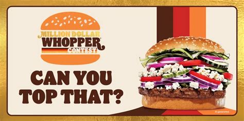 burger king whopper topping contest